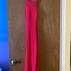 Red Open Back Slim Dress